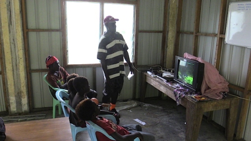 After the story telling I gave him my dvd Native born and he screen it to his kids and others