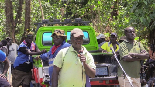 A chief explain that they had enough of destruction to their land